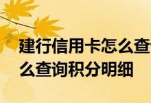 建行信用卡怎么查询积分明细 建行信用卡怎么查询积分明细