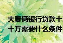 夫妻俩银行贷款十万需要什么条件 夫妻贷款十万需要什么条件
