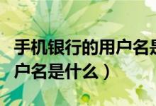 手机银行的用户名是什么意思（手机银行的用户名是什么）
