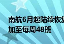 南航6月起陆续恢复7条国际航线航班量将增加至每周48班