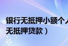 银行无抵押小额个人贷款怎么办理（个人小额无抵押贷款）