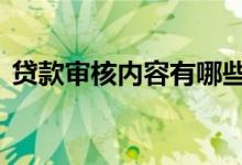 贷款审核内容有哪些 贷款审核状态有哪几种