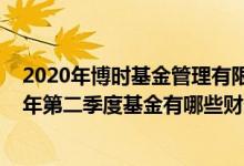 2020年博时基金管理有限公司的基金总规模有多大（2021年第二季度基金有哪些财务收入）