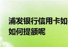 浦发银行信用卡如何提额呢 浦发银行信用卡如何提额呢
