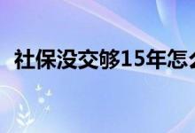 社保没交够15年怎么办 可以一次性补缴吗 