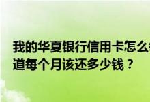 我的华夏银行信用卡怎么每个月都不给我账单？那我怎么知道每个月该还多少钱？