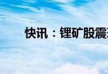 快讯：锂矿股震荡走强江特电机涨停
