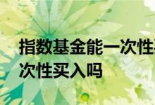 指数基金能一次性买入吗 指数型基金适合一次性买入吗