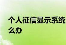 个人征信显示系统未收录 个人征信未收录怎么办