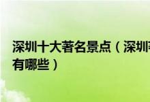深圳十大著名景点（深圳著名旅游景点排名深圳有名的景点有哪些）