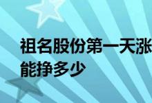 祖名股份第一天涨幅多少 祖名股份中500股能挣多少 