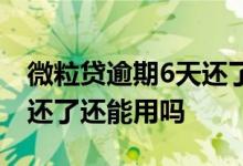 微粒贷逾期6天还了还能用吗 微粒贷逾期6天还了还能用吗
