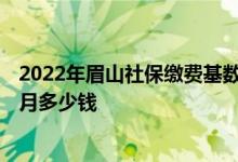 2022年眉山社保缴费基数及比例 2022年眉山社保缴费一个月多少钱 