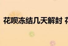 花呗冻结几天解封 花呗冻结可以强制解封吗