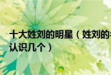 十大姓刘的明星（姓刘的名人都有谁这些姓刘的男女明星你认识几个）