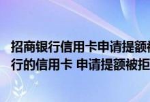招商银行信用卡申请提额被拒 有一张用了半年以上的招商银行的信用卡 申请提额被拒 我应该怎么办