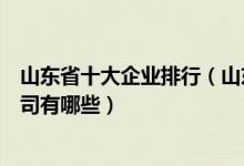 山东省十大企业排行（山东企业排名前十强山东知名上市公司有哪些）