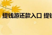 提钱游还款入口 提钱游还款时间超过怎么办
