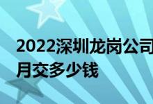 2022深圳龙岗公司市最低档位社保多少 每个月交多少钱 