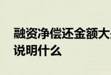 融资净偿还金额大是好是坏 融资净偿还额大说明什么
