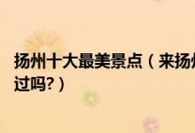 扬州十大最美景点（来扬州不能错过的10个最美地方你有去过吗?）
