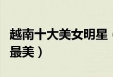 越南十大美女明星（越南第一美女越南女星谁最美）