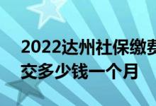 2022达州社保缴费档次表 2022达州社保要交多少钱一个月 