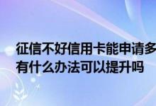 征信不好信用卡能申请多少额度 我信用额度不是很高 请问有什么办法可以提升吗