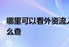 哪里可以看外资流入流出 外资流入流出a股怎么查