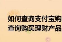 如何查询支付宝购买的理财产品 支付宝怎样查询购买理财产品