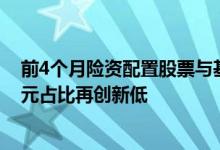 前4个月险资配置股票与基金进一步缩水余额降至2.81万亿元占比再创新低