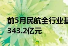 前5月民航全行业基础设施建设累计完成投资343.2亿元