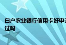 白户农业银行信用卡好申请吗 白户申请农业银行信用卡可以过吗