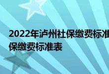 2022年泸州社保缴费标准基数及比例一览表 2022年个人社保缴费标准表 