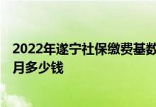 2022年遂宁社保缴费基数及比例 2022年遂宁社保缴费一个月多少钱 