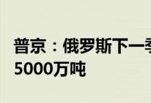 普京：俄罗斯下一季度可将粮食出口量提高到5000万吨