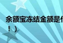 余额宝冻结金额是什么意思（无法提现或消费！）