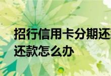 招行信用卡分期还款可以吗 招行信用卡分期还款怎么办