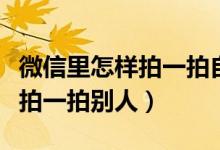 微信里怎样拍一拍自己的后脑勺（微信里怎样拍一拍别人）