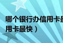 哪个银行办信用卡最容易通过（哪个银行办信用卡最快）