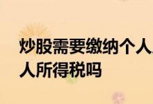 炒股需要缴纳个人所得税吗 炒股需要缴纳个人所得税吗