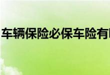 车辆保险必保车险有哪几种？必保车险的种类