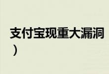 支付宝现重大漏洞（怎么解决支付宝出现漏洞）