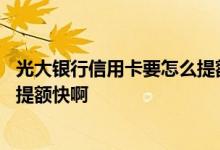 光大银行信用卡要怎么提额 想问问光大银行信用卡额度怎么提额快啊