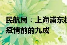 民航局：上海浦东机场货班、货量均已恢复至疫情前的九成