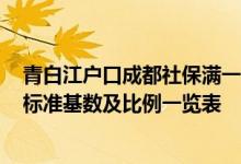 青白江户口成都社保满一年 2022年成都青白江区社保缴费标准基数及比例一览表 