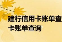 建行信用卡账单查询不到消费记录 建行信用卡账单查询