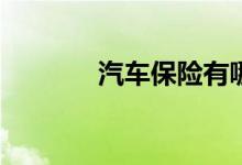 汽车保险有哪些是必须买的？