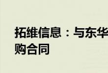 拓维信息：与东华软件签订1.04亿元产品采购合同
