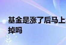 基金是涨了后马上卖掉吗 基金是涨起来就卖掉吗